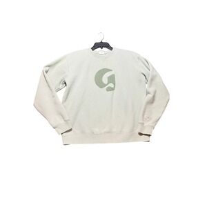 Glossier Crewneck‎ Sweatshirt Unisex Large Sage Green Excellent Chenille Logo
